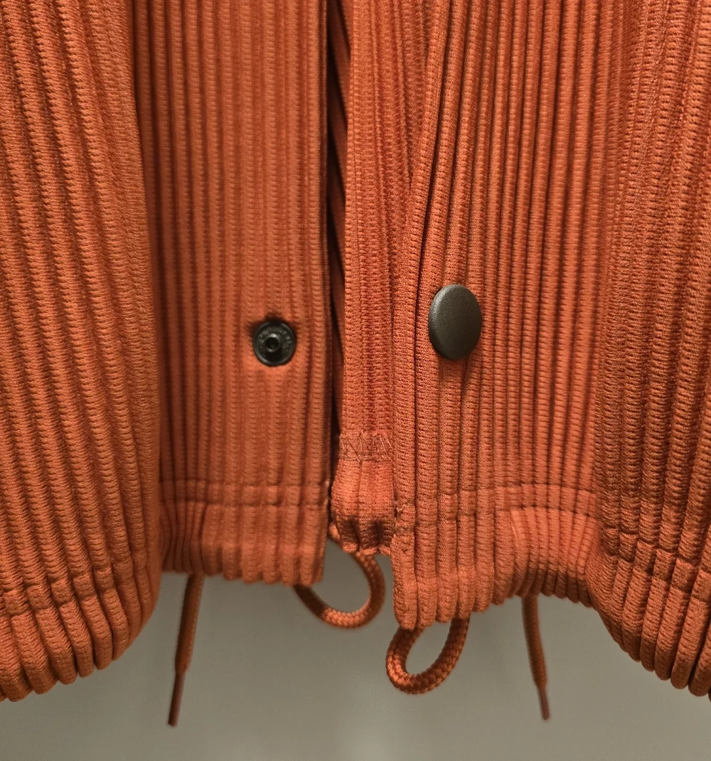 Issey Orange Ribbed Button-Up Jacket - Picture 3 of 8